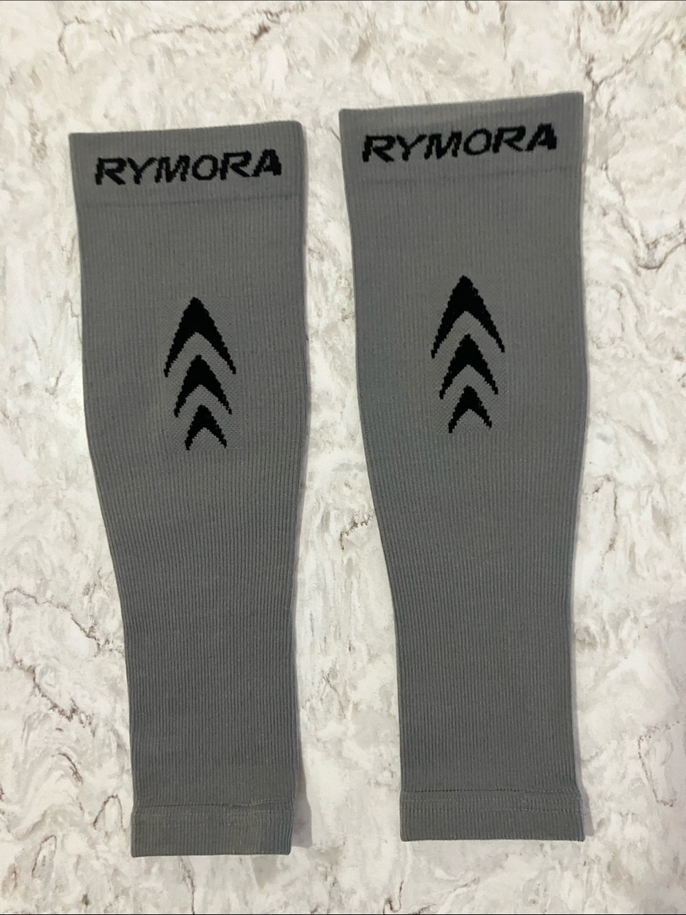 Rymora Gray Athletic Compression Calf or Arm Sleeves - Pair